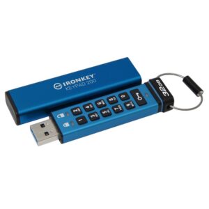Kingston Technology IronKey Keypad 200 unidad flash USB 32 GB USB tipo A 3.2 Gen 1 (3.1 Gen 1) Azul Kingston Technology IronKey Keypad 200 unidad flash USB 32 GB USB tipo A 3.2 Gen 1 (3.1 Gen 1) Azul
