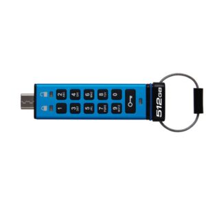 Kingston Technology IronKey Keypad 200 unidad flash USB 512 GB USB Tipo C 3.2 Gen 1 (3.1 Gen 1) Azul