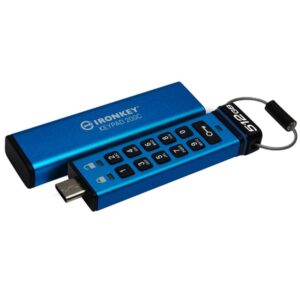 Kingston Technology IronKey Keypad 200 unidad flash USB 512 GB USB Tipo C 3.2 Gen 1 (3.1 Gen 1) Azul