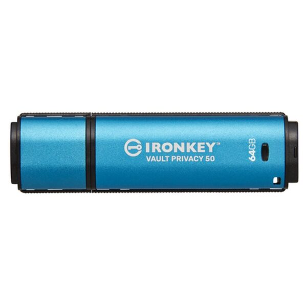 Kingston Technology IronKey Vault Privacy 50 unidad flash USB 64 GB USB tipo A 3.2 Gen 1 (3.1 Gen 1) Negro, Azul