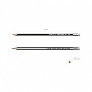 LÁPIZ DE GRAFITO HEXAGONAL CON GOMA DE BORRAR MEGAPOLIS HB ERICH KRAUSE 32860 | PACK 12 UNIDADES