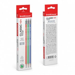 LÁPIZ DE GRAFITO TRIANGULAR CON GOMA CLASSIC TRIANGLULAR 101 HB ERICH KRAUSE 55270 | PACK 12 UNIDADES LÁPIZ DE GRAFITO TRIANGULAR CON GOMA CLASSIC TRIANGLULAR 101 HB ERICH KRAUSE 55270 | PACK 12 UNIDADES
