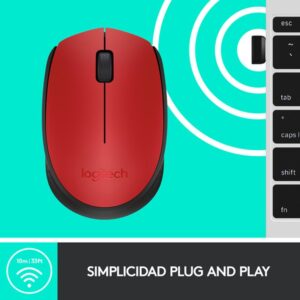 Logitech M171 Red-K ratón Ambidextro RF inalámbrico Óptico 1000 DPI Logitech M171 Red-K ratón Ambidextro RF inalámbrico Óptico 1000 DPI