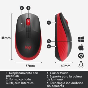 Logitech M190 ratón Ambidextro RF inalámbrico Óptico 1000 DPI