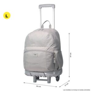 MOCHILA ESCOLAR CON RUEDAS COLOR GRIS - TRIK TOTTO MA03TKI003-23100-G78