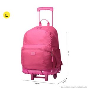 MOCHILA ESCOLAR CON RUEDAS COLOR ROSA - TRIK TOTTO MA03TKI003-23100-M89 MOCHILA ESCOLAR CON RUEDAS COLOR ROSA - TRIK TOTTO MA03TKI003-23100-M89