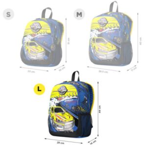 MOCHILA ESCOLAR GRANDE DE CARRERAS DE COCHES TOTTO MJ04VLC003-2310-6J7L