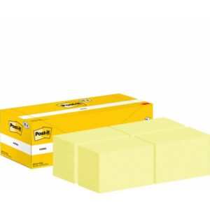 PACK 18+6 BLOCS 100 HOJAS NOTAS ADHESIVAS 76X127MM CANARY YELLOW CAJA CARTÓN 655-CY-VP24 POST-IT 7100317836