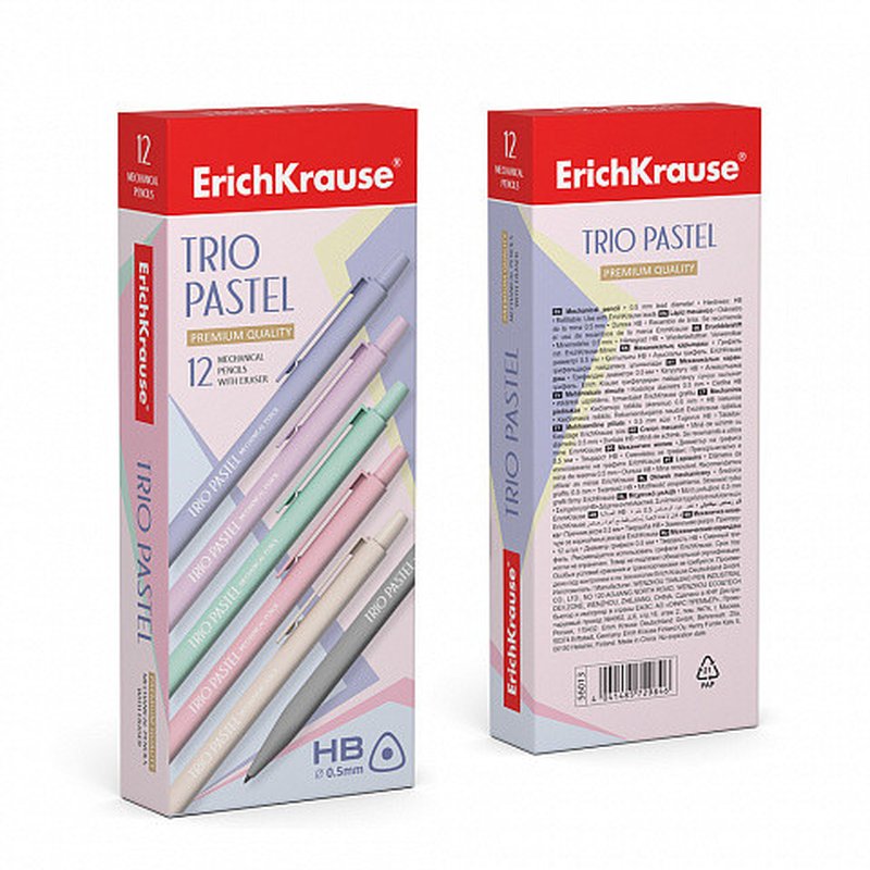 PORTAMINAS TRIO PASTEL 0.5 MM, HB ERICH KRAUSE 56013 | PACK 12 UNIDADES - Imagen 3