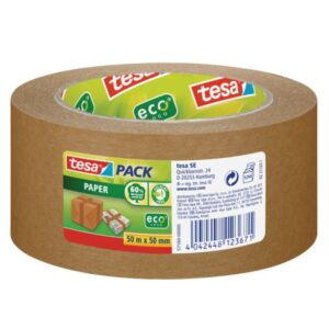 PRECINTO PAPEL ECOLÓGICO MARRON 50MX50MM TESA 57180-00000-02 | PACK 6 UNIDADES