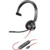 POLY Auriculares monoaurales Blackwire 3310 con certificación Microsoft Teams USB-C + Adaptador USB-C/A
