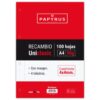 RECAMBIO PAQUETE 100 HOJAS A4 UNICLASIC 90 GR. 4X4 CON MARGEN PAPYRUS 53391000