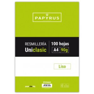 RECAMBIO PAQUETE 100 HOJAS A4 UNICLASIC 90 GR. LISO SIN MARGEN PAPYRUS 53390100
