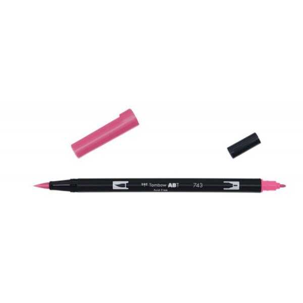 ROTULADOR DOBLE PUNTA PINCEL COLOR HOT PINK TOMBOW ABT-743