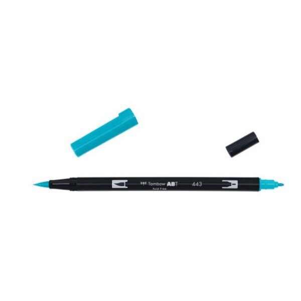 ROTULADOR DOBLE PUNTA PINCEL COLOR TURQUOISE TOMBOW ABT-443 | PACK 6 UNIDADES