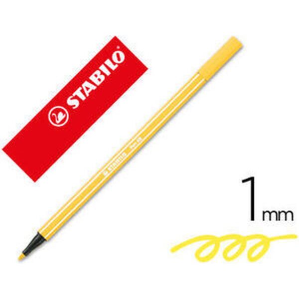 STABILO Pen 68 MAX rotulador Amarillo 5 pieza(s)