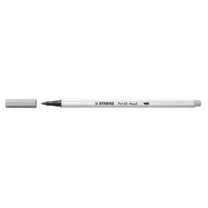 STABILO Pen 68 brush rotulador Medio Gris 1 pieza(s) | PACK 10 UNIDADES