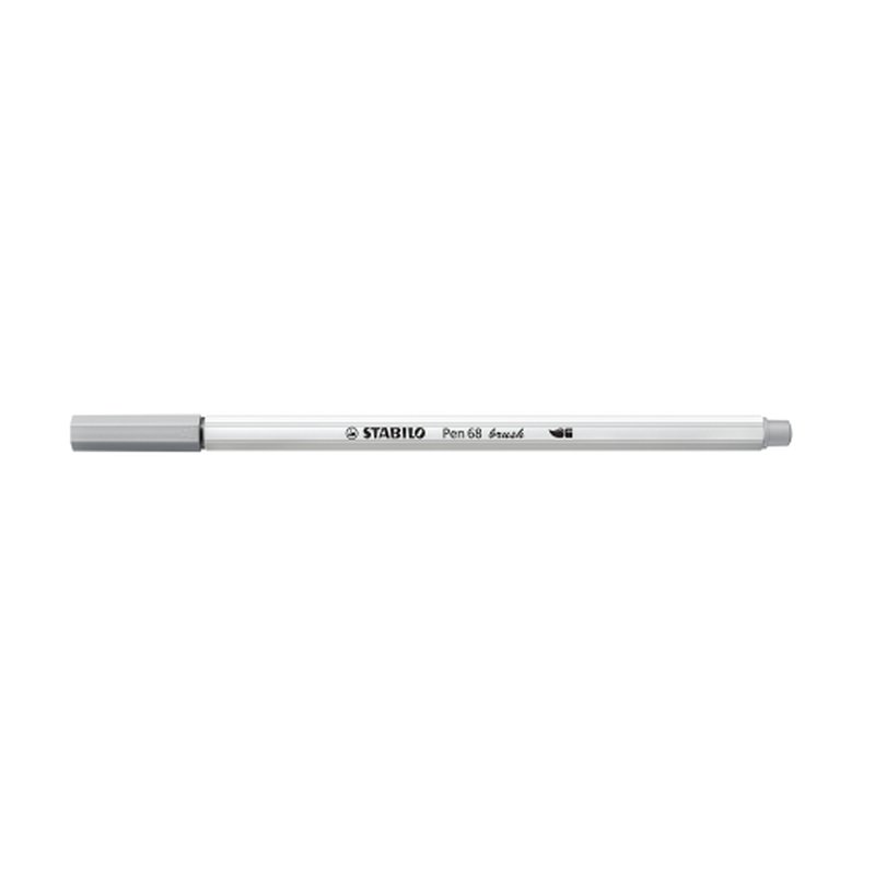 STABILO Pen 68 brush rotulador Medio Gris 1 pieza(s) | PACK 10 UNIDADES - Imagen 2