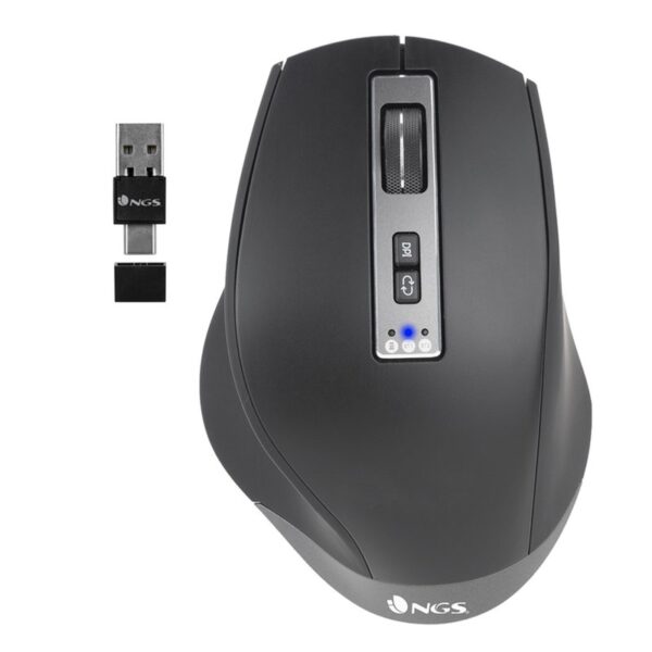 MOUSE NGS WIRELESS BLUETOOTH BLUR-RB USB / USB-C BLACK