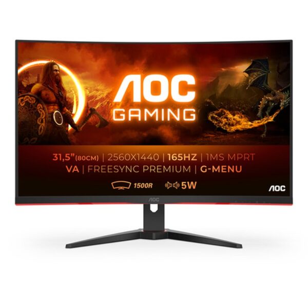 Reacondicionado | AOC G2 CQ32G2SE/BK LED display 80 cm (31.5") 2560 x 1440 Pixeles 2K Ultra HD Negro, Rojo