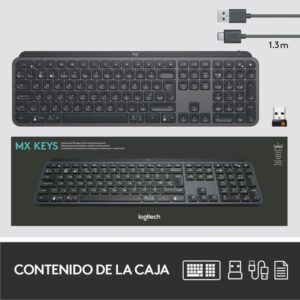 Reacondicionado | Logitech MX Keys teclado RF Wireless + Bluetooth QWERTY Español Grafito