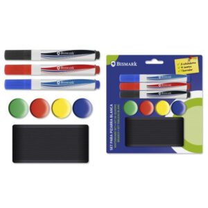 SET 3 ROTULADORES PIZARRA+4 IMANES+BORRADOR BISMARK 329311
