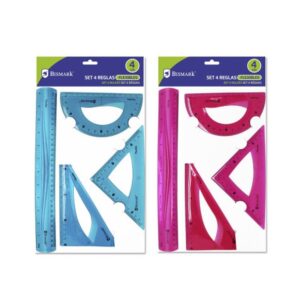 SET 4 REGLAS PVC FLEXIBLES 30/18/13/15 BISMARK 325010 SET 4 REGLAS PVC FLEXIBLES 30/18/13/15 BISMARK 325010