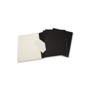 SET DE 3 LIBRETAS CAHIER NEGRAS XL (19X25CM) LISAS MOLESKINE QP323