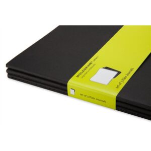SET DE 3 LIBRETAS CAHIER NEGRAS XL (19X25CM) LISAS MOLESKINE QP323