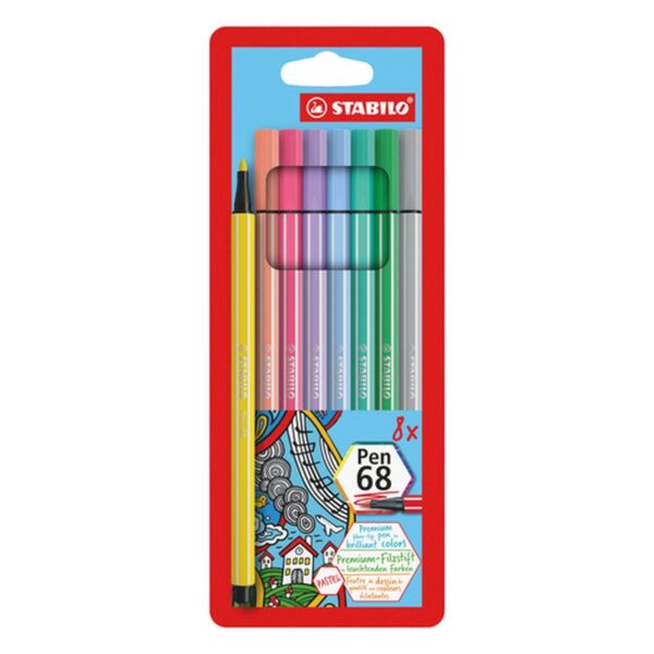 STABILO Pen 68 rotulador Multicolor 8 pieza(s)