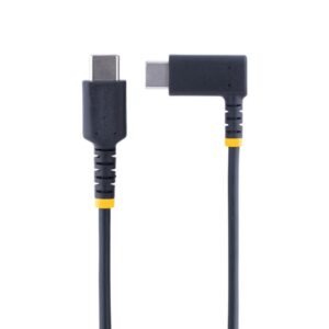 StarTech.com Cable 15cm USB C Acodado - en Ángulo Recto - PD 60W - 3A - Cable USB-C de Carga Rápida - de Alta Resistencia - USB 2.0 Tipo C - Fibra de Aramida - 3A - de Carga