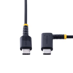 StarTech.com Cable 15cm USB C Acodado - en Ángulo Recto - PD 60W - 3A - Cable USB-C de Carga Rápida - de Alta Resistencia - USB 2.0 Tipo C - Fibra de Aramida - 3A - de Carga