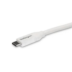 StarTech.com Cable 4m USB-C a USB-C con capacidad para Entrega de Alimentación de 5A - USB Tipo C - Cable de Carga USBC - USB 2.0 - Blanco