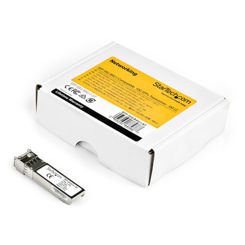 StarTech.com Módulo Transceptor SFP+ Compatible con el Modelo SFP-10G-BXU-I de de Cisco - 10GBASE-BX - Fibra BiDi Ethernet Gigabit Monomodo (SMF) de 10 GbE - Imagen 3