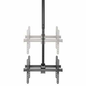 StarTech.com Soporte de Techo para 2 TV - Soporte VESA de Colgar de Alta Resistencia para 2 Pantallas de 32" a 75" - Poste Telescópico Ajustable de 1,06m a 1,52m Inclinación/Giro/Rotación