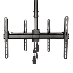 StarTech.com Soporte de Techo para 2 TV - Soporte VESA de Colgar de Alta Resistencia para 2 Pantallas de 32" a 75" - Poste Telescópico Ajustable de 1,06m a 1,52m Inclinación/Giro/Rotación