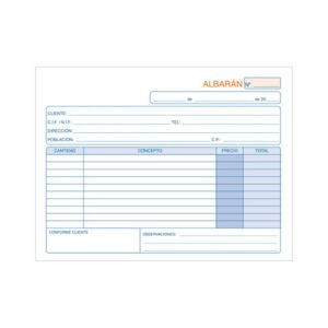 TALONARIO 50 JUEGOS ALBARANES DUPLICADO (ORIGINAL+COPIA AUTOCOPIATIVA) 4º APAISADO DOHE 50119D | PACK 10 UNIDADES