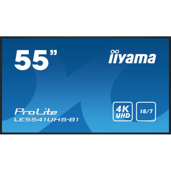 iiyama LE5541UHS-B1 pantalla de señalización Pantalla plana para señalización digital 138,7 cm (54.6") LCD 350 cd / m² 4K Ultra HD Negro 18/7