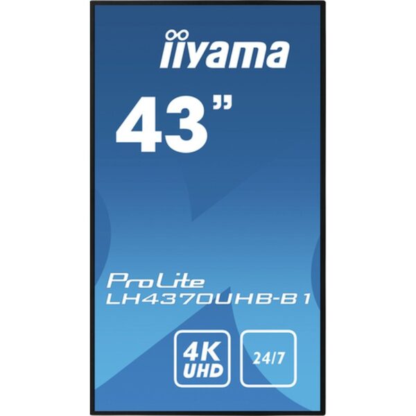 iiyama LH4370UHB-B1 pantalla de señalización Pantalla plana para señalización digital 108 cm (42.5") VA 700 cd / m² 4K Ultra HD Negro Procesador incorporado Android 9.0 24/7