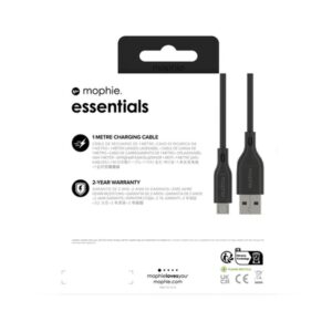 mophie essentials charging cables | 1M cable USB USB 2.0 USB A Micro-USB B Negro