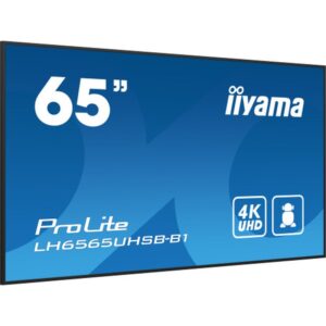 iiyama LH6565UHSB-B1 pantalla de señalización Diseño de quiosco 163,8 cm (64.5") LED Wifi 800 cd / m² 4K Ultra HD Negro Procesador incorporado Android 11 24/7
