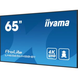 iiyama LH6565UHSB-B1 pantalla de señalización Diseño de quiosco 163,8 cm (64.5") LED Wifi 800 cd / m² 4K Ultra HD Negro Procesador incorporado Android 11 24/7