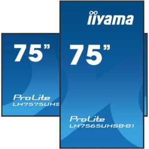 iiyama LH7565UHSB-B1 pantalla de señalización Diseño de quiosco 189,2 cm (74.5") LED Wifi 800 cd / m² 4K Ultra HD Negro Procesador incorporado Android 11 24/7