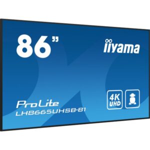iiyama LH8665UHSB-B1 pantalla de señalización Diseño de quiosco 2,18 m (86") LED Wifi 800 cd / m² 4K Ultra HD Negro Procesador incorporado Android 11 24/7