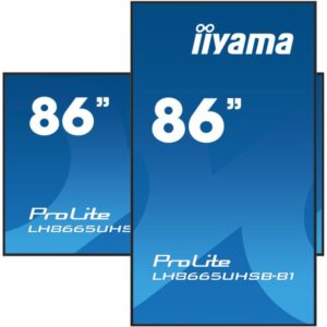 iiyama LH8665UHSB-B1 pantalla de señalización Diseño de quiosco 2,18 m (86") LED Wifi 800 cd / m² 4K Ultra HD Negro Procesador incorporado Android 11 24/7