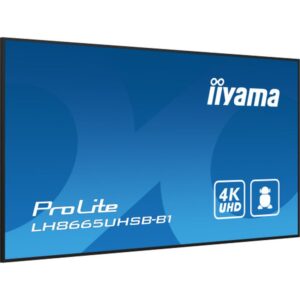 iiyama LH8665UHSB-B1 pantalla de señalización Diseño de quiosco 2,18 m (86") LED Wifi 800 cd / m² 4K Ultra HD Negro Procesador incorporado Android 11 24/7