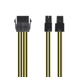 AISENS Cable Alimentación, 8pin/H-4+4pin/M, 30cm