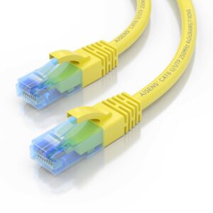 AISENS Cable De Red Latiguillo RJ45 Cat.6 UTP AWG26 CCA, Amarillo, 25 cm