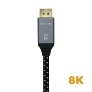 AISENS Cable Displayport V1.4 8k@60hz, DP/M-DP/M, Gris/Negro, 1.0m