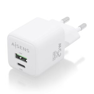 Alternative view of AISENS Cargador GaN 25W, 1xUSB-C PD3.0 QC4.0, 1xUSB-A QC3.0, Blanco